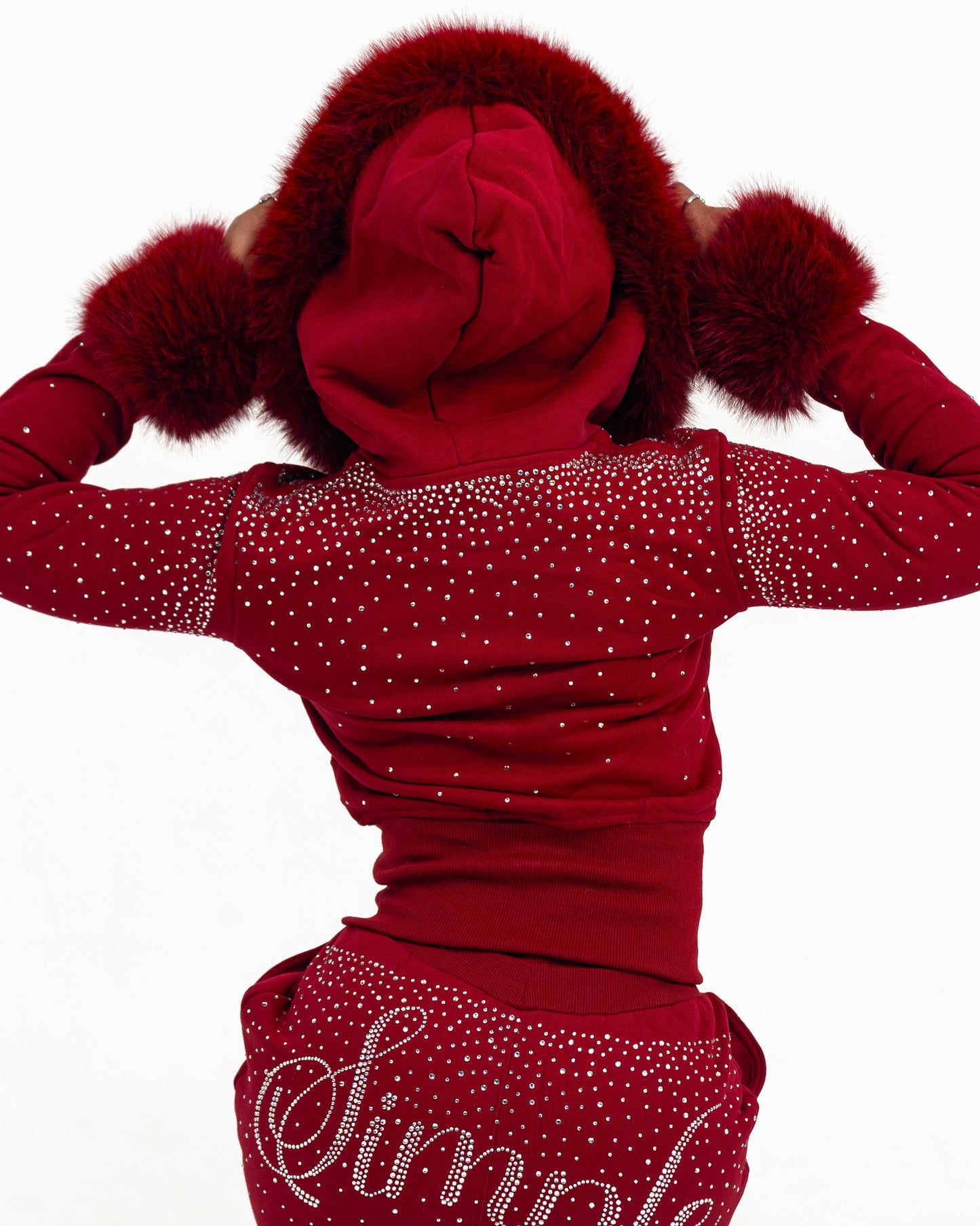 Simple Fur Bling Hoodie
