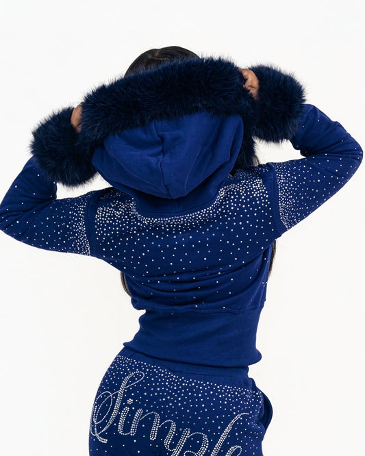 Simple Fur Bling Hoodie